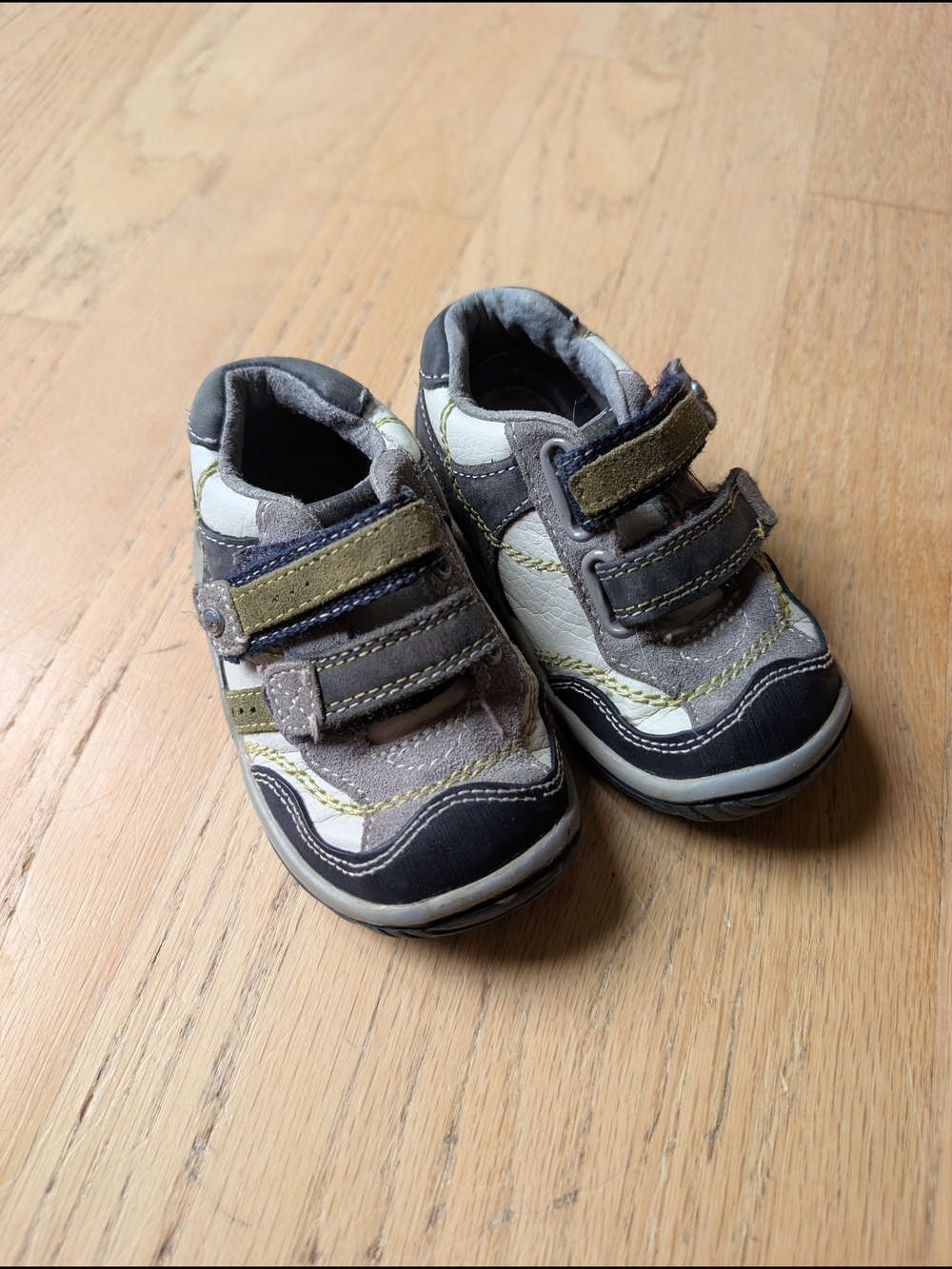 Stride Rite Boys' Gray Leather Walker Shoes